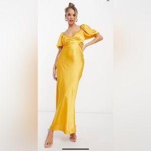 BEAUTIFUL Yellow Midi Dress